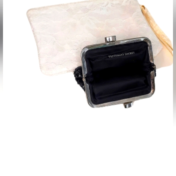 Victoria Secret Angel Forever Sequin Kiss Change Purse Clutch & Lace Wristlet - Picture 1 of 4